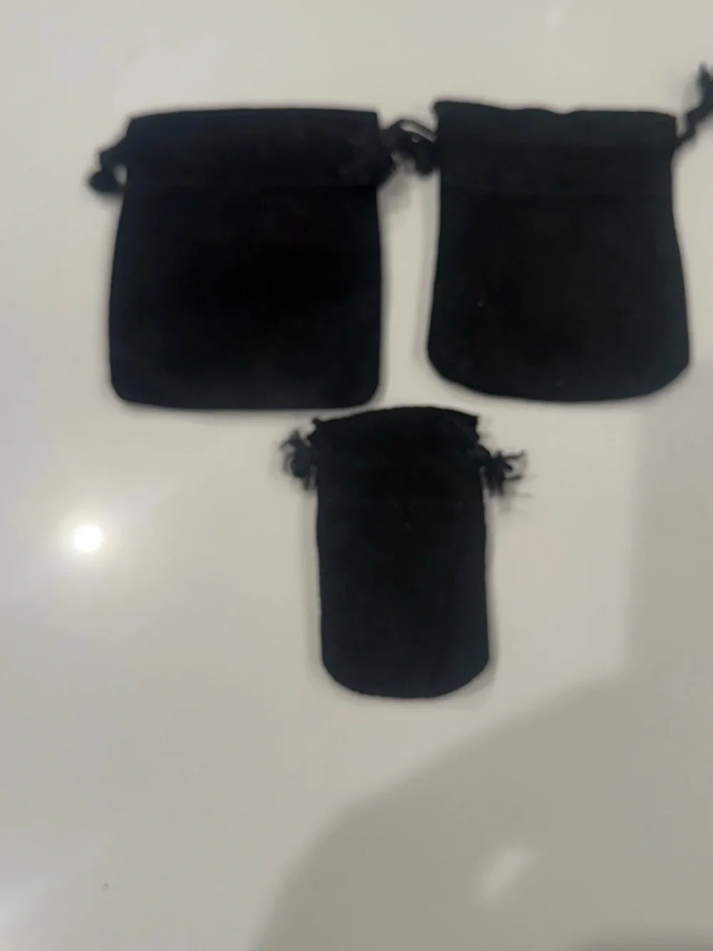 Chrome Hearts Black Velvet Drawstring Pouch Trio